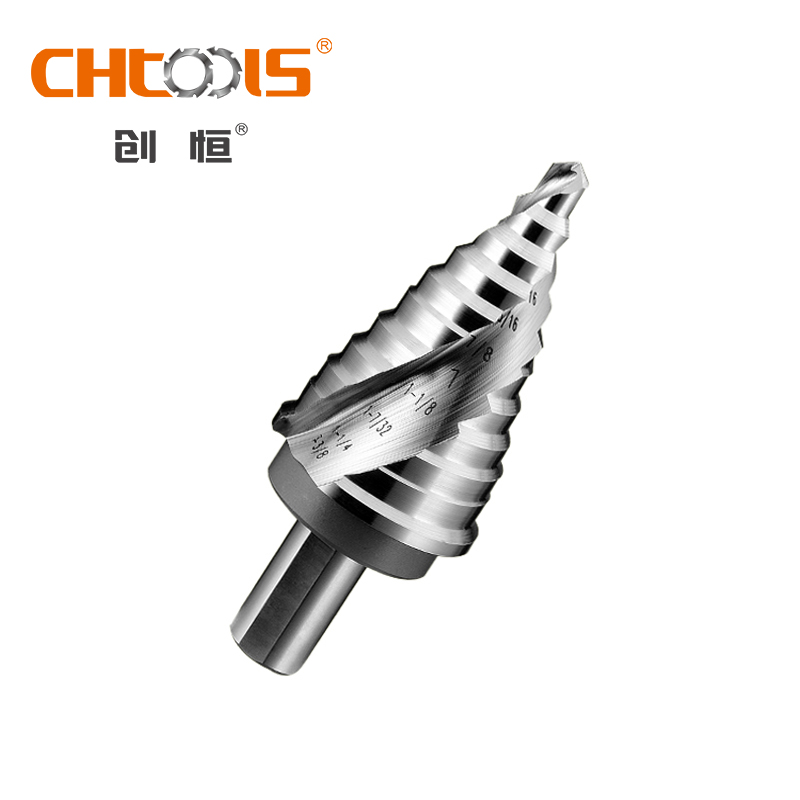 Spiral Flute Titanium HSS Step Drill Bit for Pipe